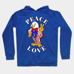 USA Bald Eagle PEACE LOVE Hoodie